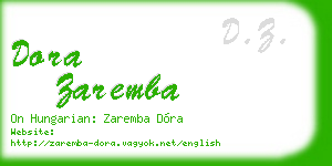 dora zaremba business card